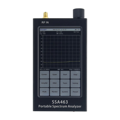 HamGeek SSA463 Portable Spectrum Analyzer 35MHz–6.3GHz High Precision with 2MHz/250kHz/15kHz RBW and 4.3" Screen