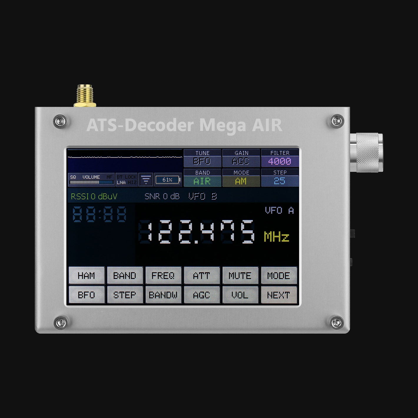 HamGeek ATS-Decoder Air V4.2x 4inch Si4735 Full Band Radio Receiver FM RDS AM Bluetooth with 4-inch Touch Screen