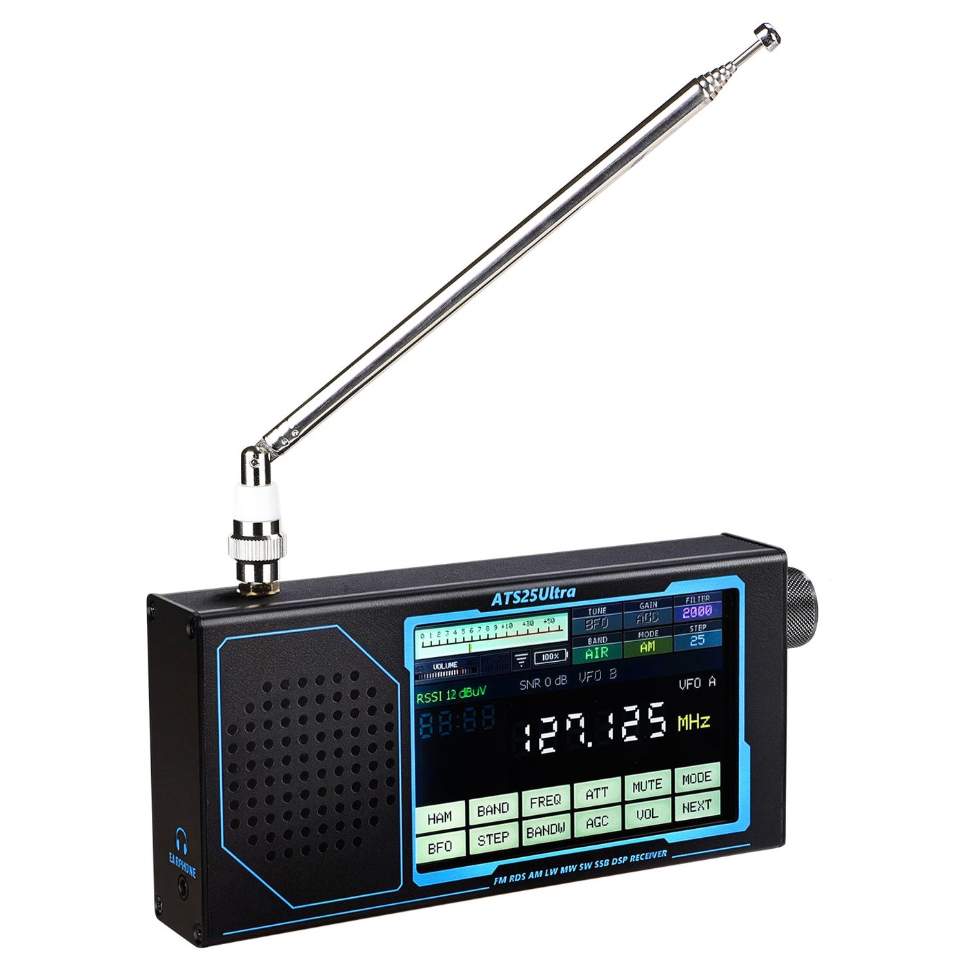 HamGeek ATS25 ULTRA SDR Radio Receiver FM SW SSB MW LW AIR Band, Bluetooth WiFi, 4-Inch Touch Screen