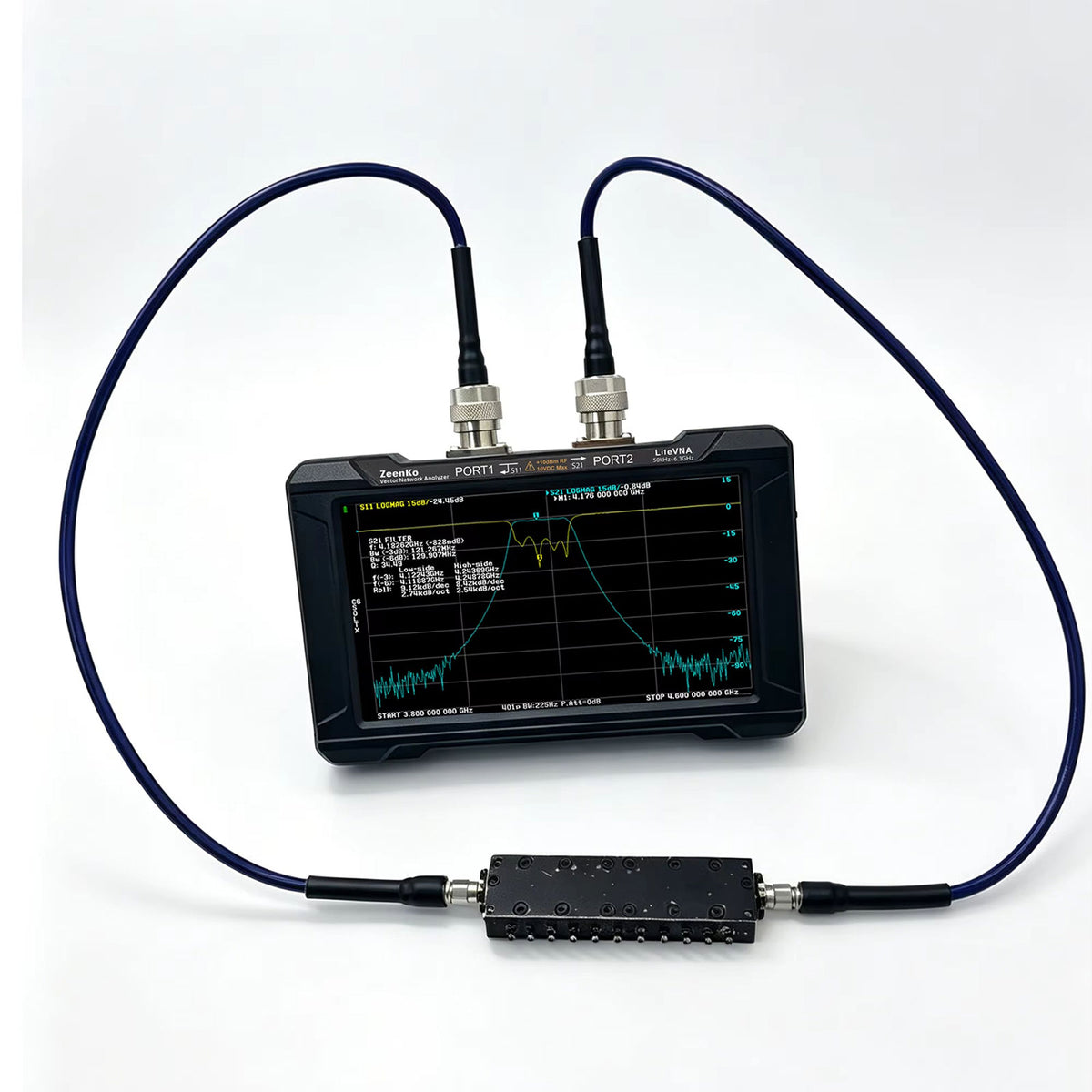 HamGeek LiteVNA67 50kHz-6.3GHz VNA Portable Vector Network Analyzer Built-in FPU with 7-Inch Touch Screen