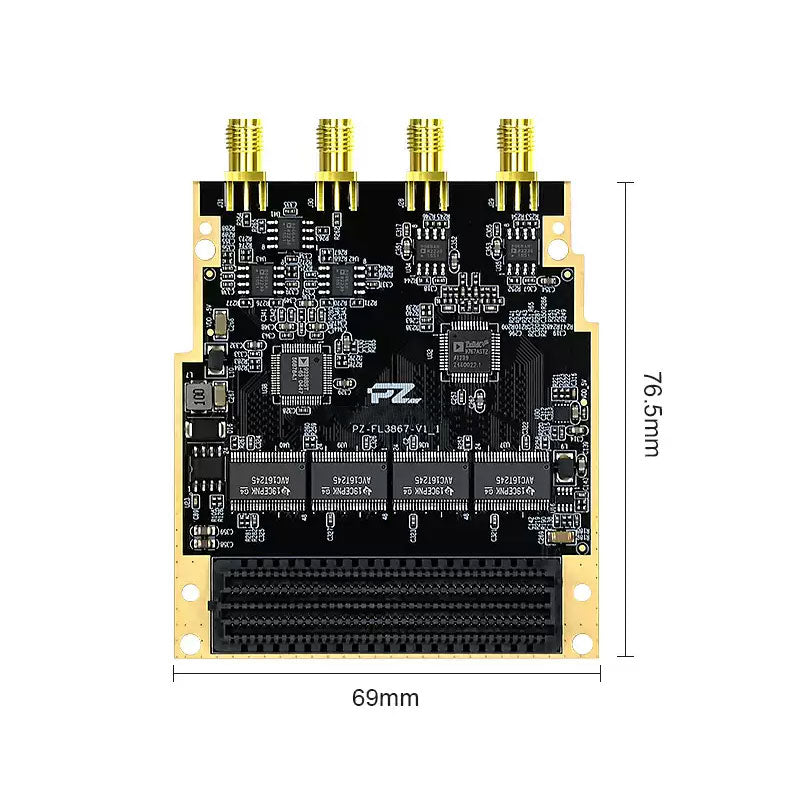 PZ-FL3867 FMC Daughter Card AD9238 AD9767 Dual Channel 65Msps ADC 125Msps DAC FPGA Expansion Module