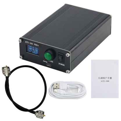 HamGeek ATU-100 Pro+ Upgraded Automatic Antenna Tuner 120W Shortwave Antenna Tuner 0.96-Inch Display with 0.5M RG58 Cable