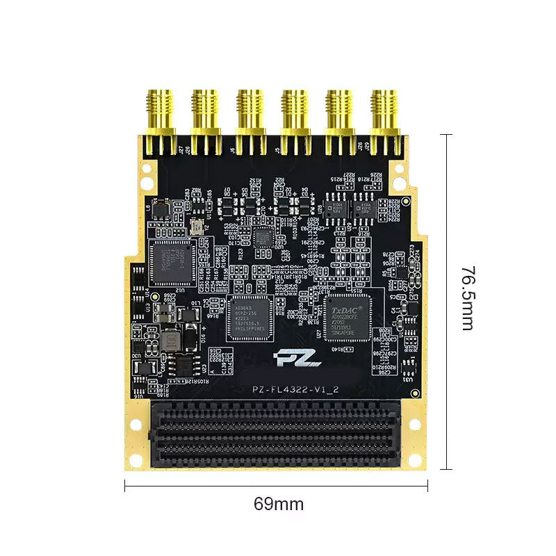 PZ-FL4322 FPGA High-Speed ADC DAC Board 14-Bit 250Msps ADC 16-Bit 500Msps DAC FMC-LPC Interface DC/AC Coupled