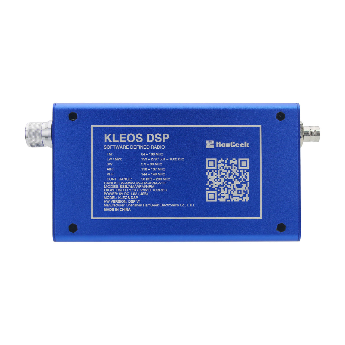 HamGeek KLEOS-DSP SDR Radio Receiver 4.3-Inch LCD 5kHz-160MHz AM SAM SSB CW NFM AIR Built-In Decoders