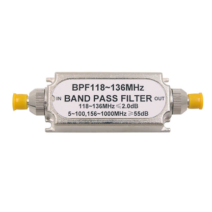 HamGeek SMA Bandpass Filter BPF 118-136MHz Band Pass Filter for Aeronautical Band