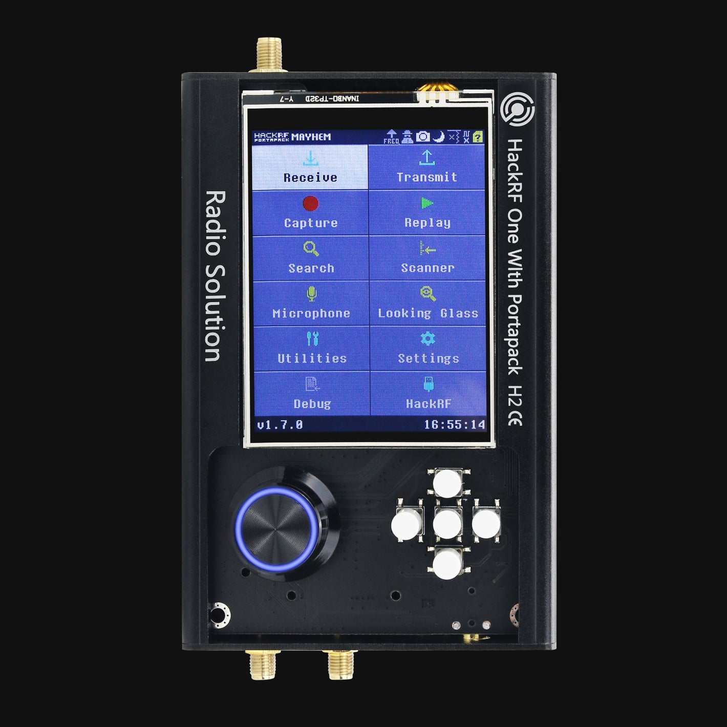 HamGeek 1MHz-6GHz HackRF One R10 V2.0.x + PortaPack H2M with Metal Shell + 5 Antennas + USB Cable (without/with LNA)