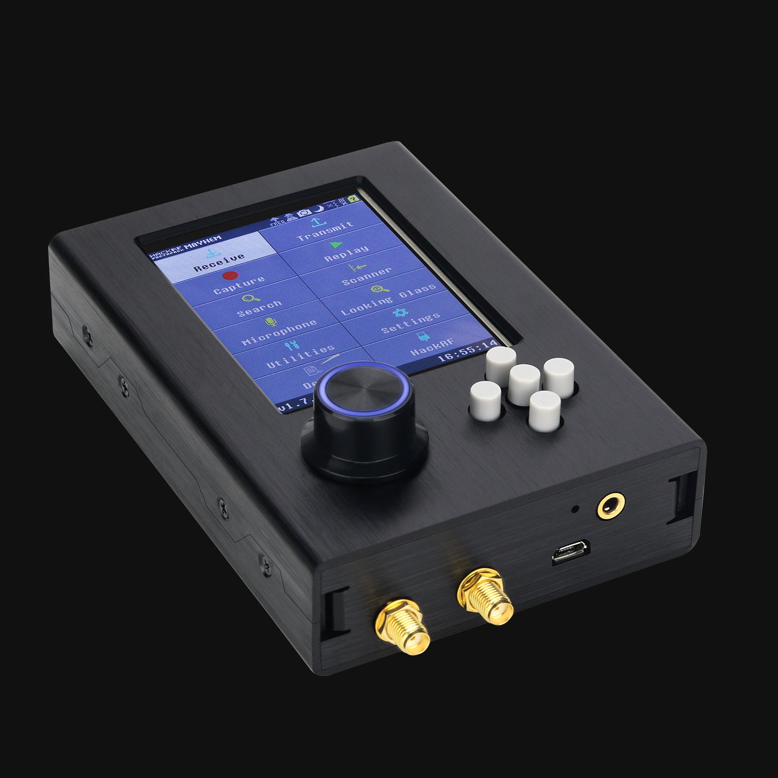 HamGeek 1MHz-6GHz Black SDR Radio Kit HackRF One R9 V2.0.0 + Portapack