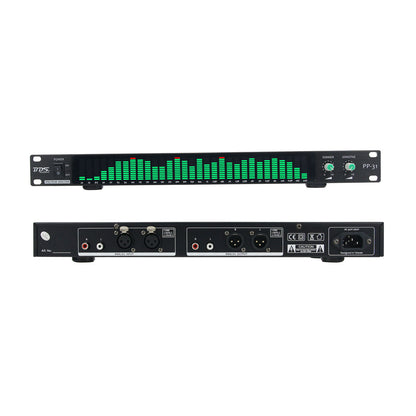 HamGeek PP-31 31-Band Digital Audio Spectrum Display 1U Music Spectrum VU Meter with Black Panel