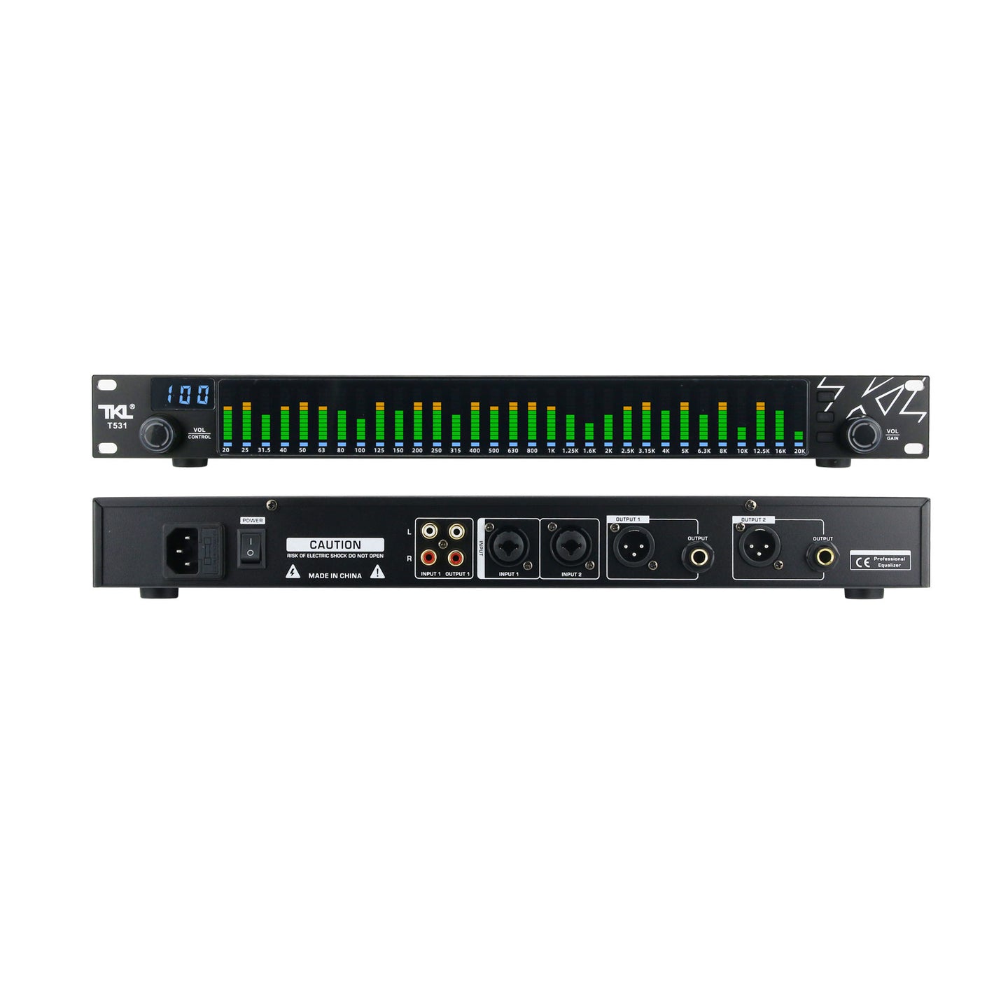 HamGeek T531 Digital Equalizer EQ Noise Reduction with Spectrum Display 31 Bands For KTV Stage Performance