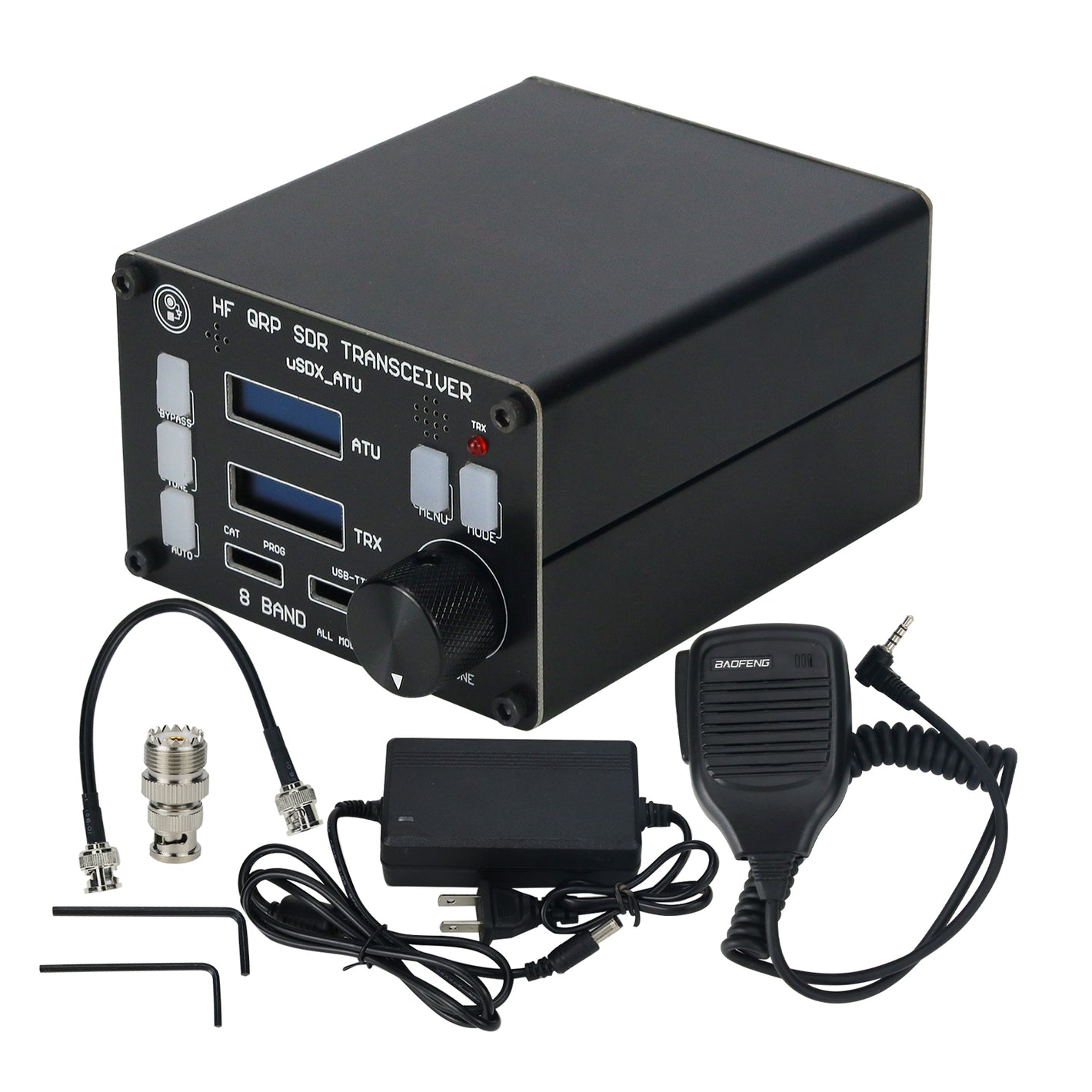 HamGeek uSOTA-ATU USDX HF QRP SDR Transceiver Built-in ATU-100 Antenna Tuner with Dual OLED Displays
