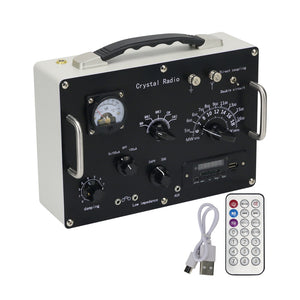 HamGeek Quality Crystal Radio Medium Wave Shortwave Retro Crystal Radio with FM Radio & MP3 Music Player Module