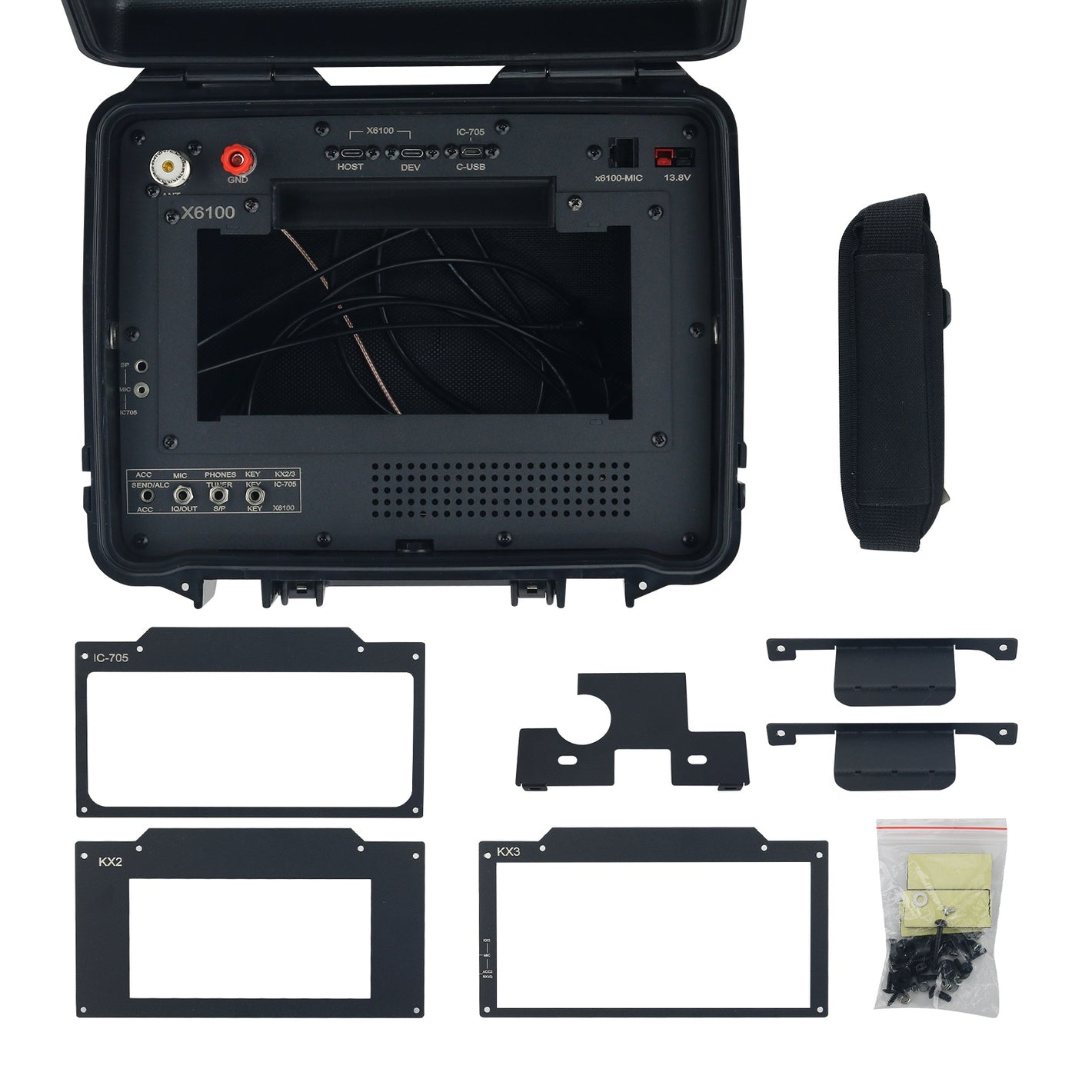 HamGeek 4-In-1 or 3-In-1 Waterproof Plastic Radio Box for XIEGU X6100/Elecraft KX2 & ICOM IC-705