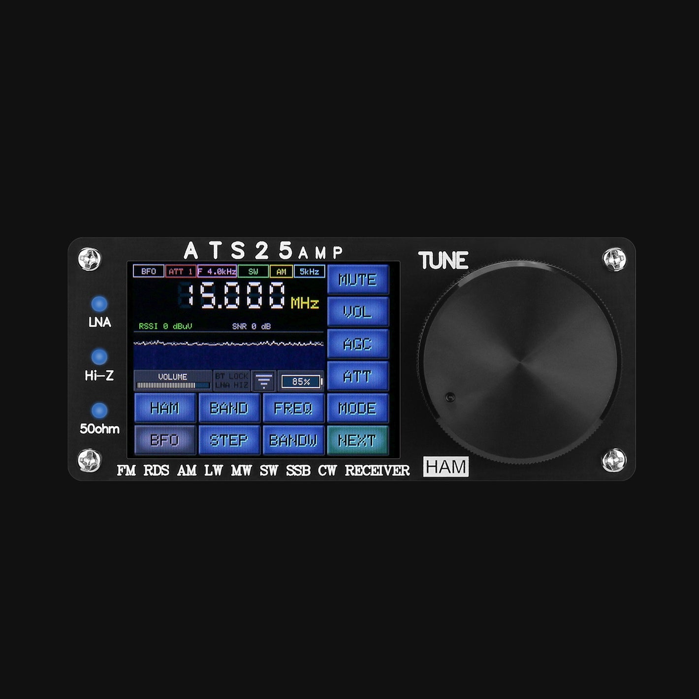 HamGeek ATS25-AMP 132KHz-30000KHz RDS Full Band Radio Receiver 4.17 Firmware Supports LNA Function