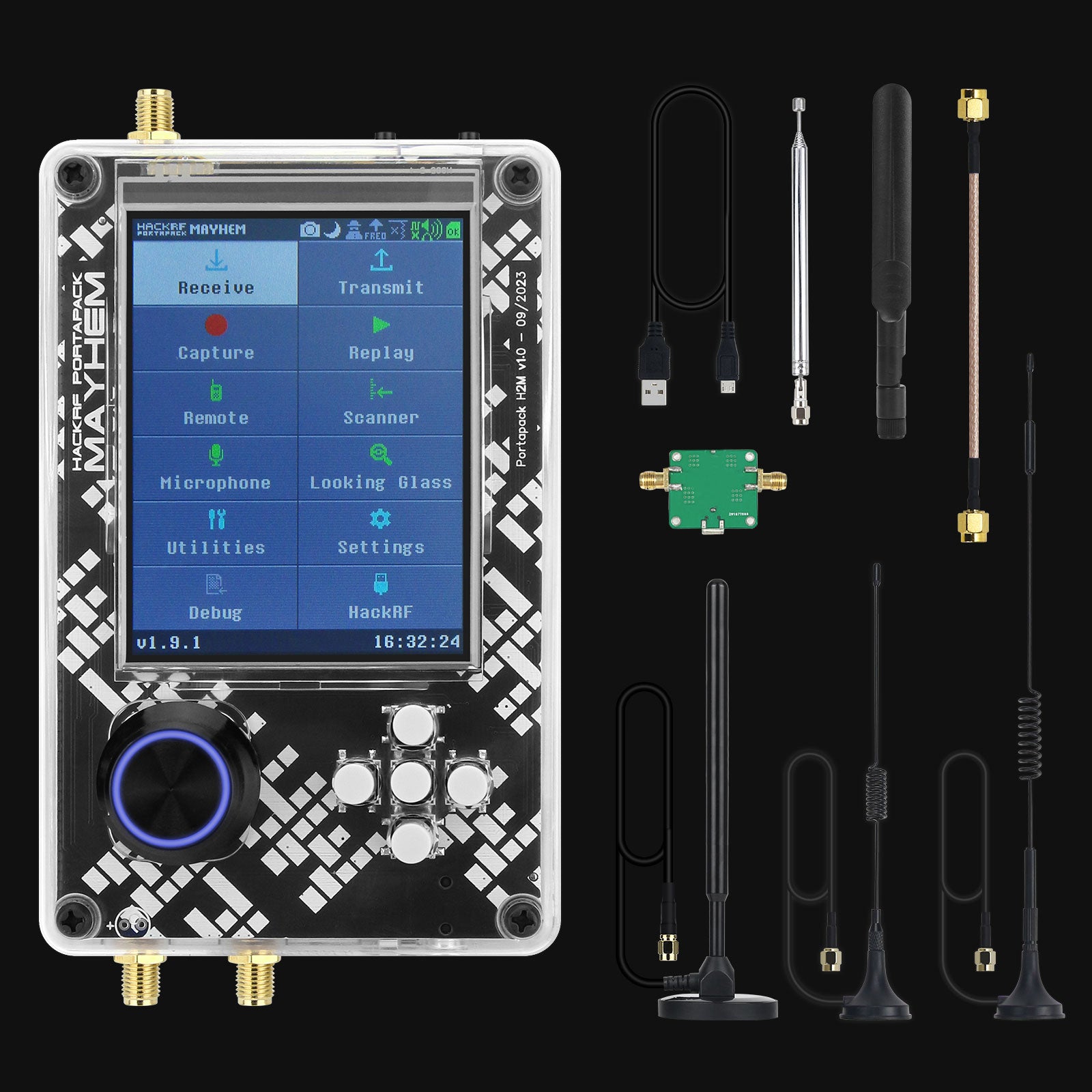 HamGeek HackRF One R10 V2.0.x + PortaPack H2M + Plastic Shell Assemble