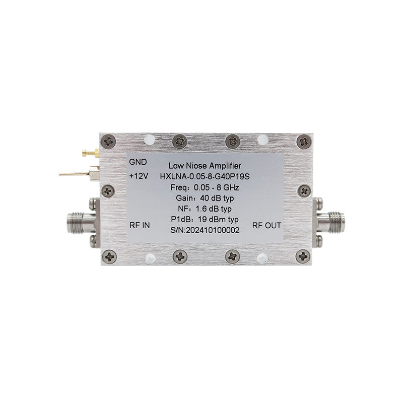 HamGeek HXLNA-0.05-8-G40P19S 50MHz-8GHz 40dB Low Noise Amplifier 0.05-8GHz LNA with SMA-F Female Connectors