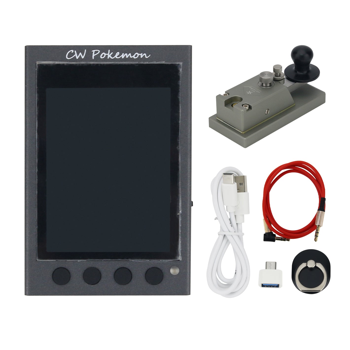 HamGeek Morse Key CW Key Ham Radio Key (Three Optional Types) with HAMCUBE Mini CW Trainer