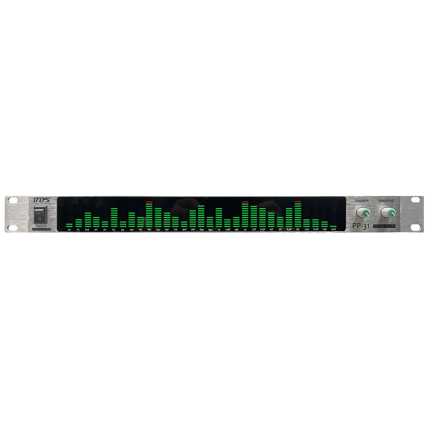HamGeek PP-31 31-Band Digital Audio Spectrum Display 1U Music Spectrum VU Meter with Silver Panel