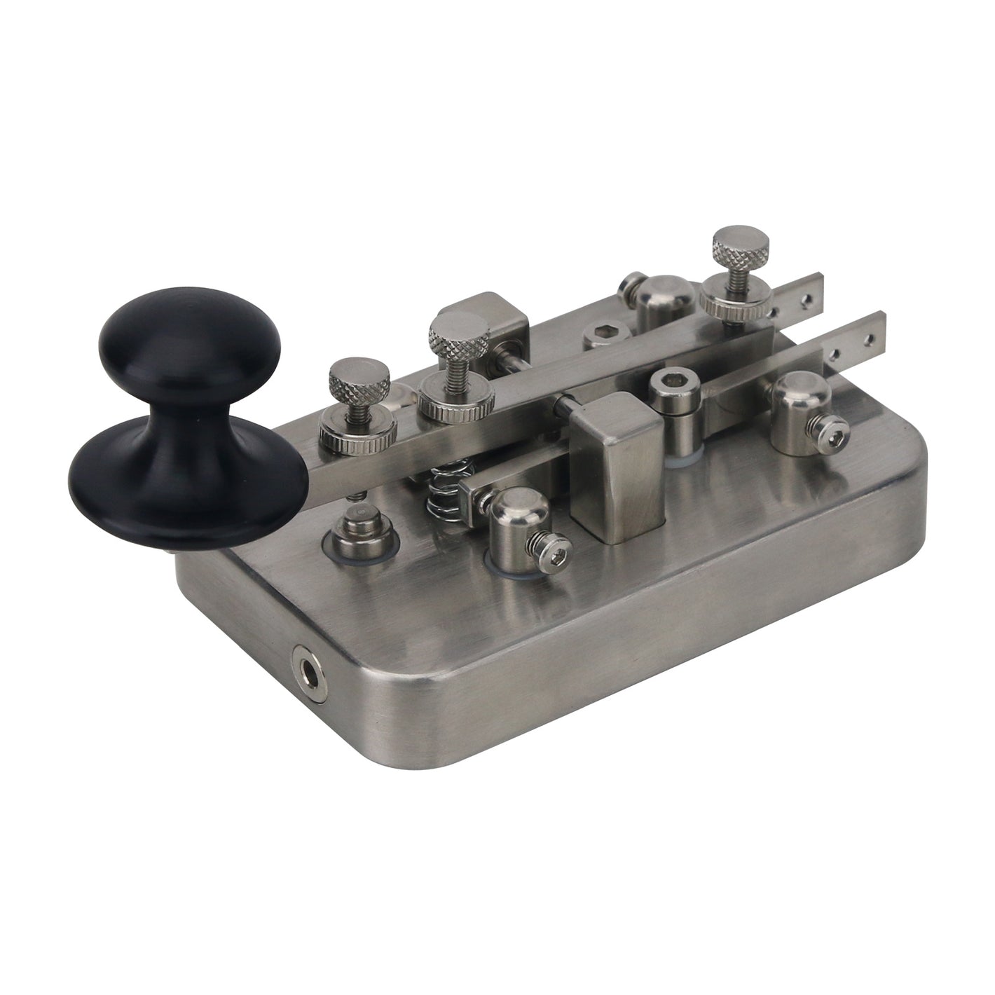 HamGeek BG1GJP V2.0 CW Key Stainless Steel Telegraph CW Morse Key with 3.5mm Interface Manual &amp; Automatic Modes