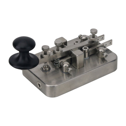 HamGeek BG1GJP V2.0 CW Key Stainless Steel Telegraph CW Morse Key with 3.5mm Interface Manual &amp; Automatic Modes
