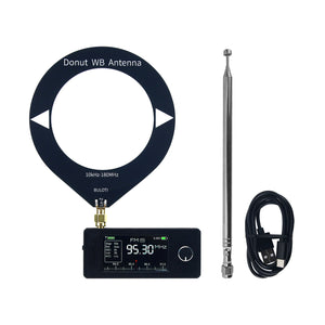 HamGeek Mini SI4732 0.5-108MHz Portable Radio LSB USB AM FM All Band Radio with Donut WB Antenna