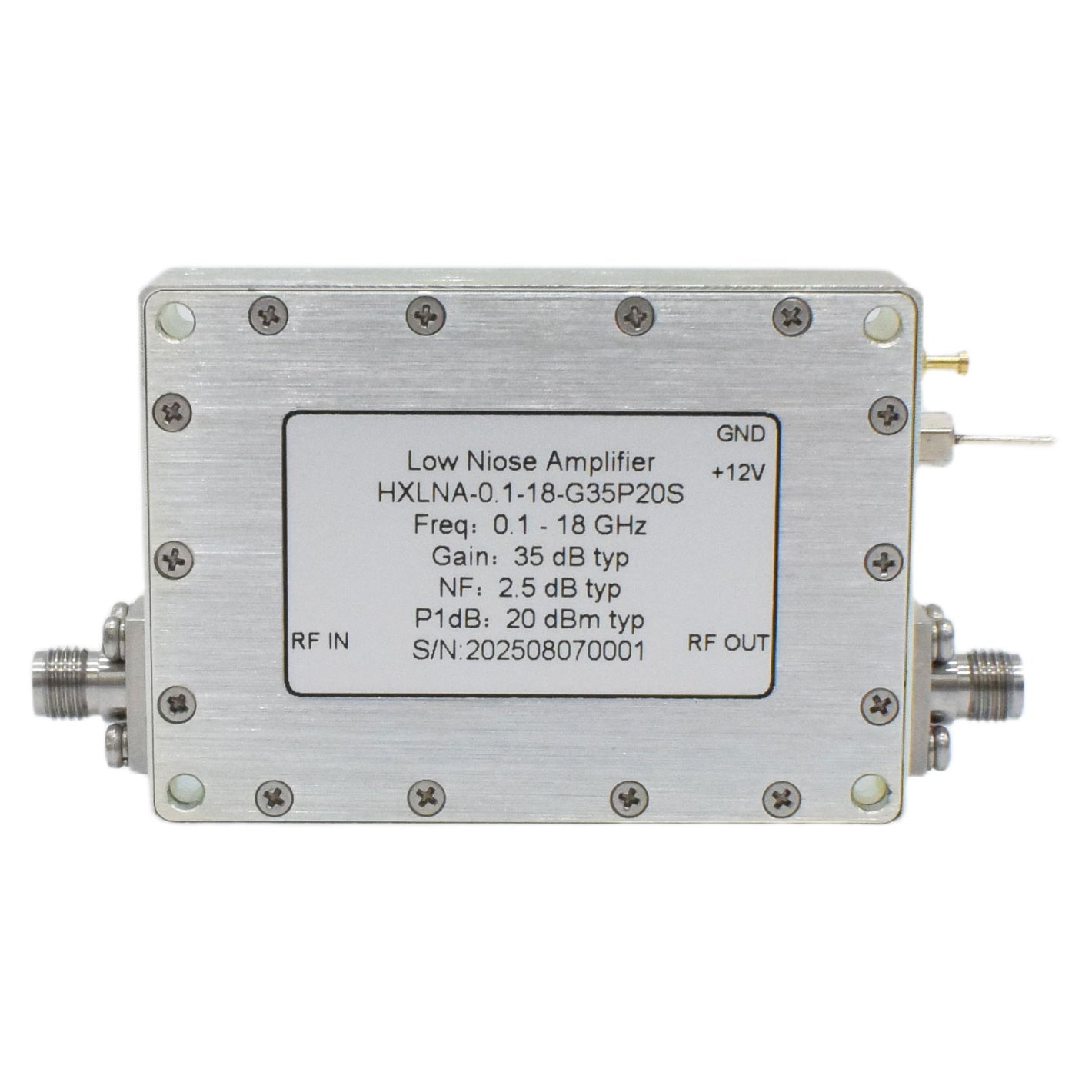 HamGeek 0.1-18GHz Ultra-wide Band RF Microwave Low Noise Amplifier 35dB High Gain LNA with SMA Female Connector